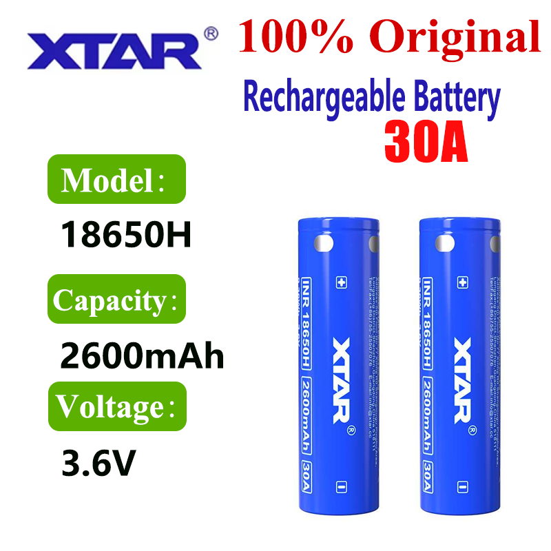 Vape Battery 18650 - แบตเตอรี่ XTAR 18650 2600mah ของแท้ CDR